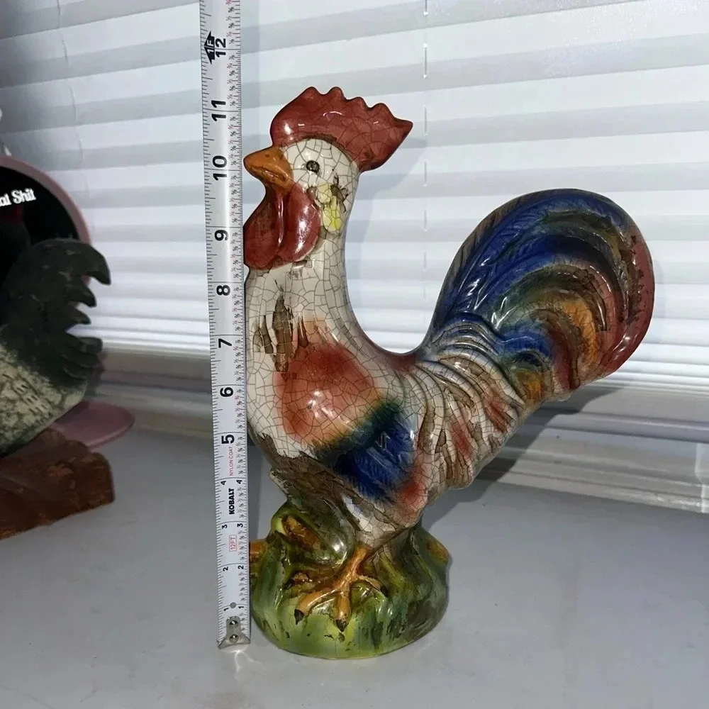 Vintage Ceramic Rooster Figurine - Farmhouse Decor - Picture 3 of 5